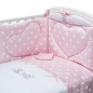 Set piumetto letto 3 pz. ric. Sfil. CUORI (piumetto imbottit