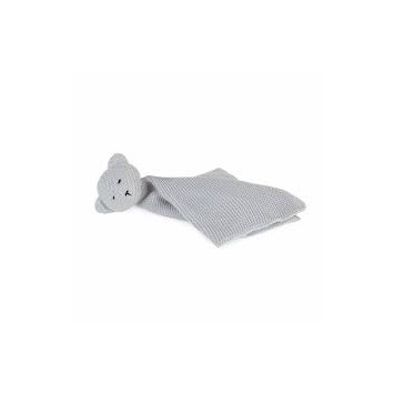 knitted bear doudou grey